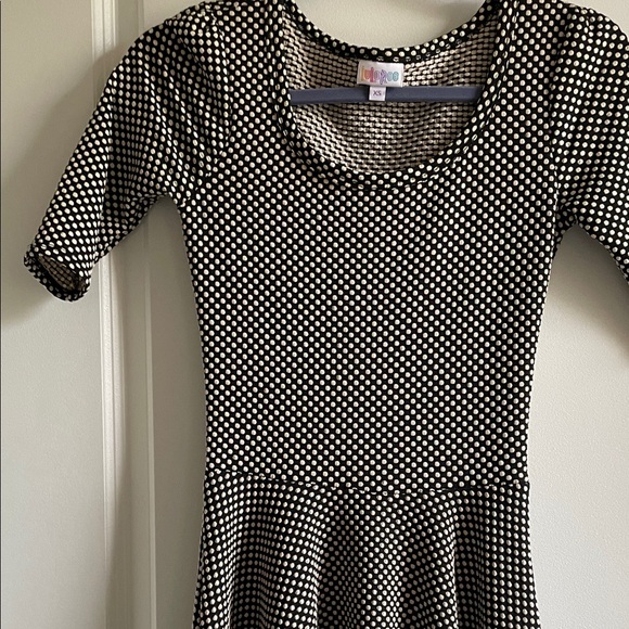 2 for $20 LuLaRoe Nicole dress Black and White Polka Dot fit and flare - Picture 4 of 11